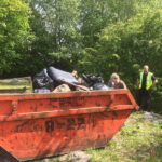 a full waste skip of fly tipping at goldthorpe embankment