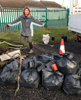 bags of rubbish from litter picking at goldthorpe embankment