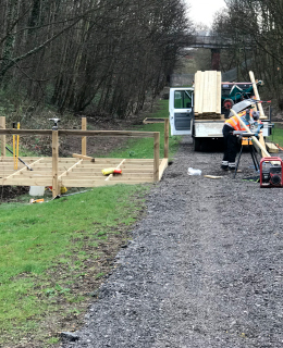 building decking area at goldthorpe embankment