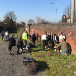 february 2019 schoolchildren hedge planting at goldthorpe embankment