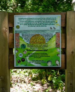 interpretation panel at goldthorpe embankment