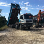 jakto truck delivering soil at goldthorpe embankment