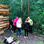 schoolchildren at the viewing platform at Goldthorpe Embankment