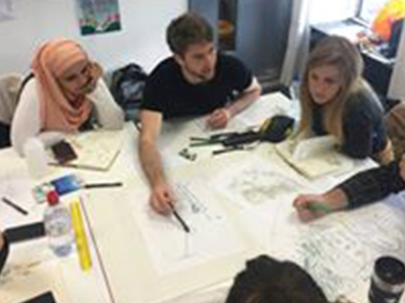 sheffield university students planning the project at goldthorpe embankment