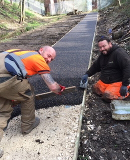 new pathway building at goldthorpe embankment