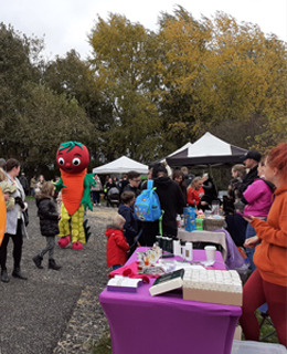 visitors at goldthorpe railway embankment autumn fair