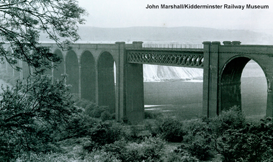 black and white image of Conisbrough viaduct circa 1965